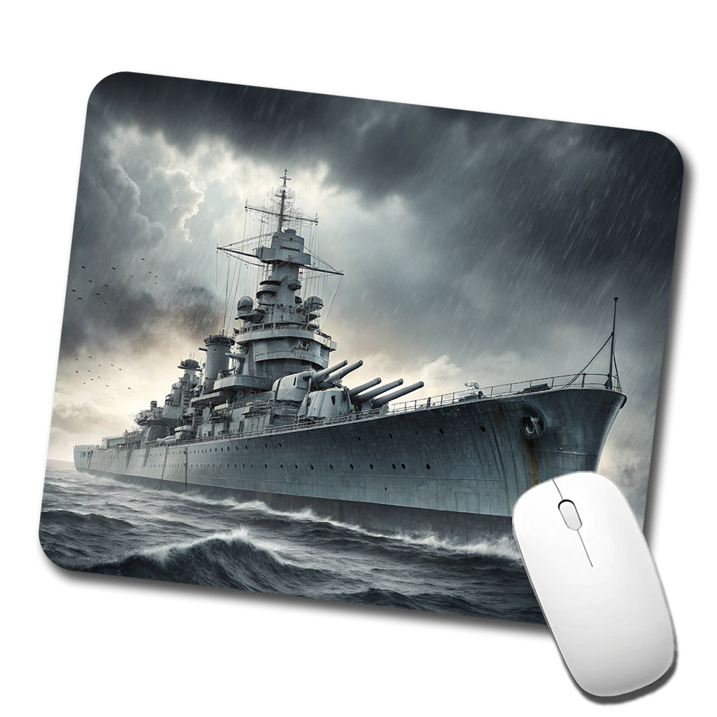 WWII Battleship At Sea Low Profile Mouse Pad Mat