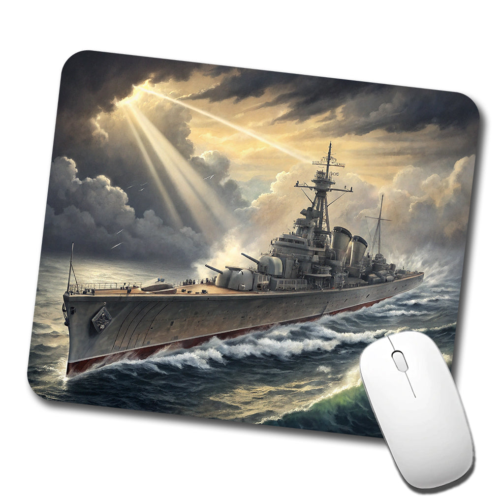 WWII Navy Destroyer After Storm Low Profile Mouse Pad Mat