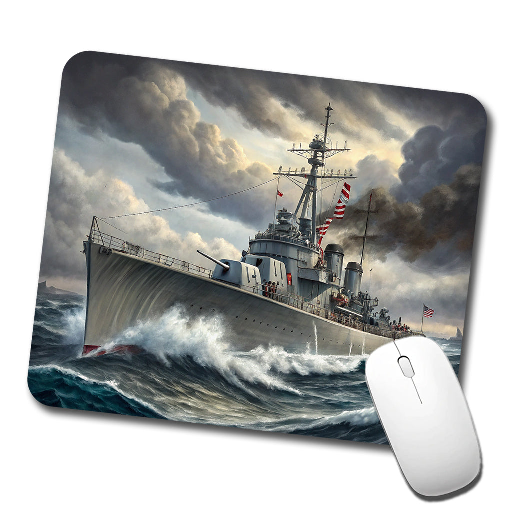 WWII Navy Destroyer Low Profile Mouse Pad Mat