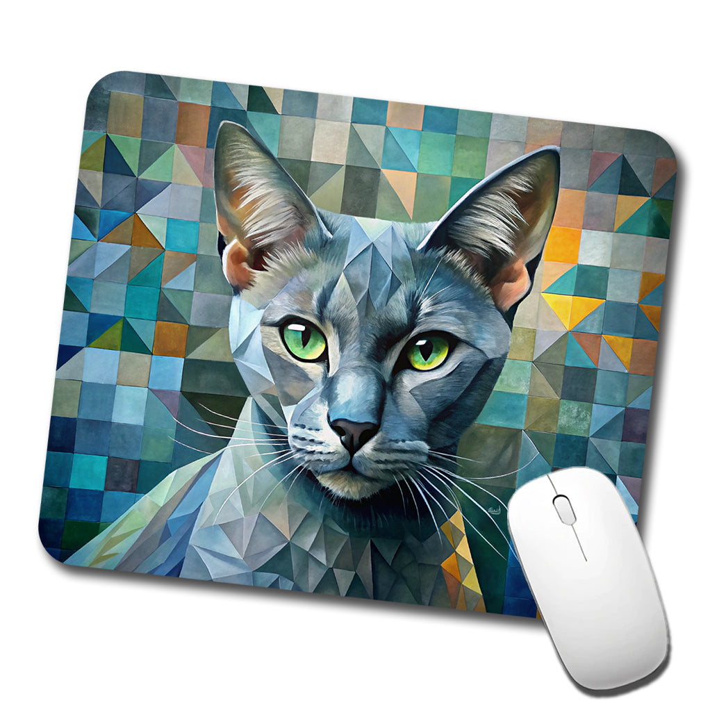 Burmese Cat Abstract Art Low Profile Mouse Pad Mat
