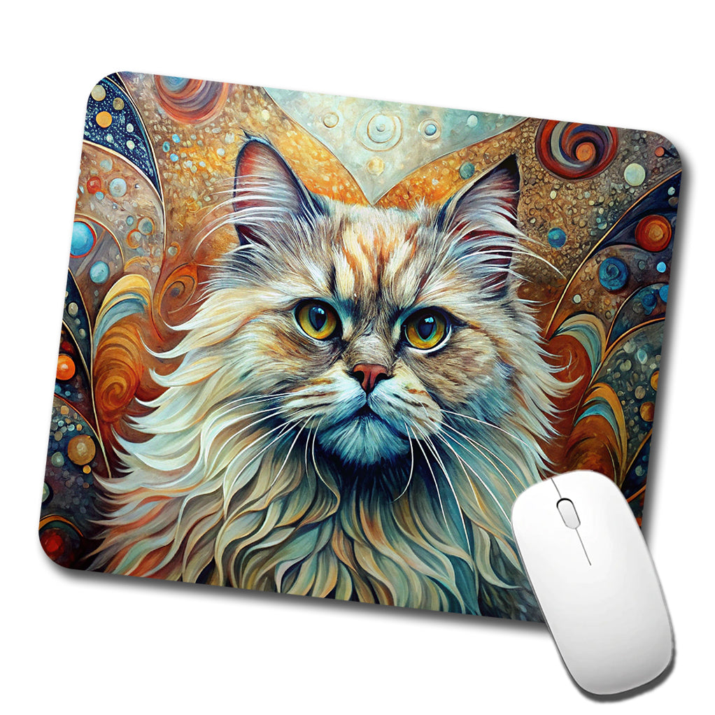 Classic Persian Cat Abstract Art Low Profile Mouse Pad Mat