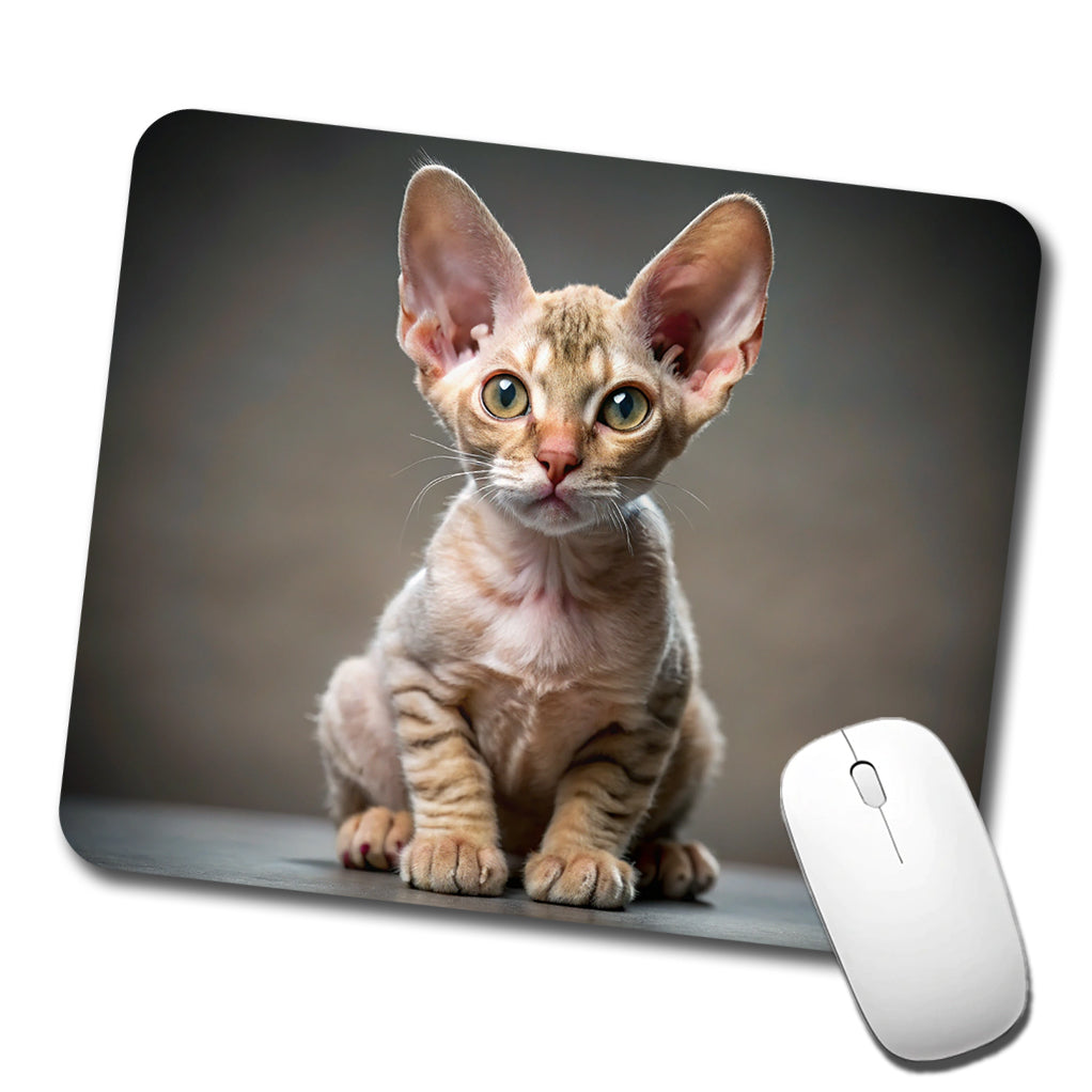 Devon Rex Cat Kitten Photo Low Profile Mouse Pad Mat