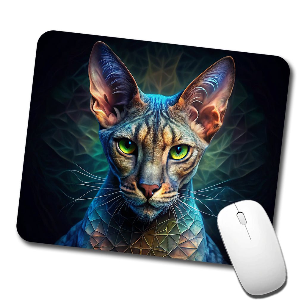 Egyptian Mau Cat Abstract Art Low Profile Mouse Pad Mat