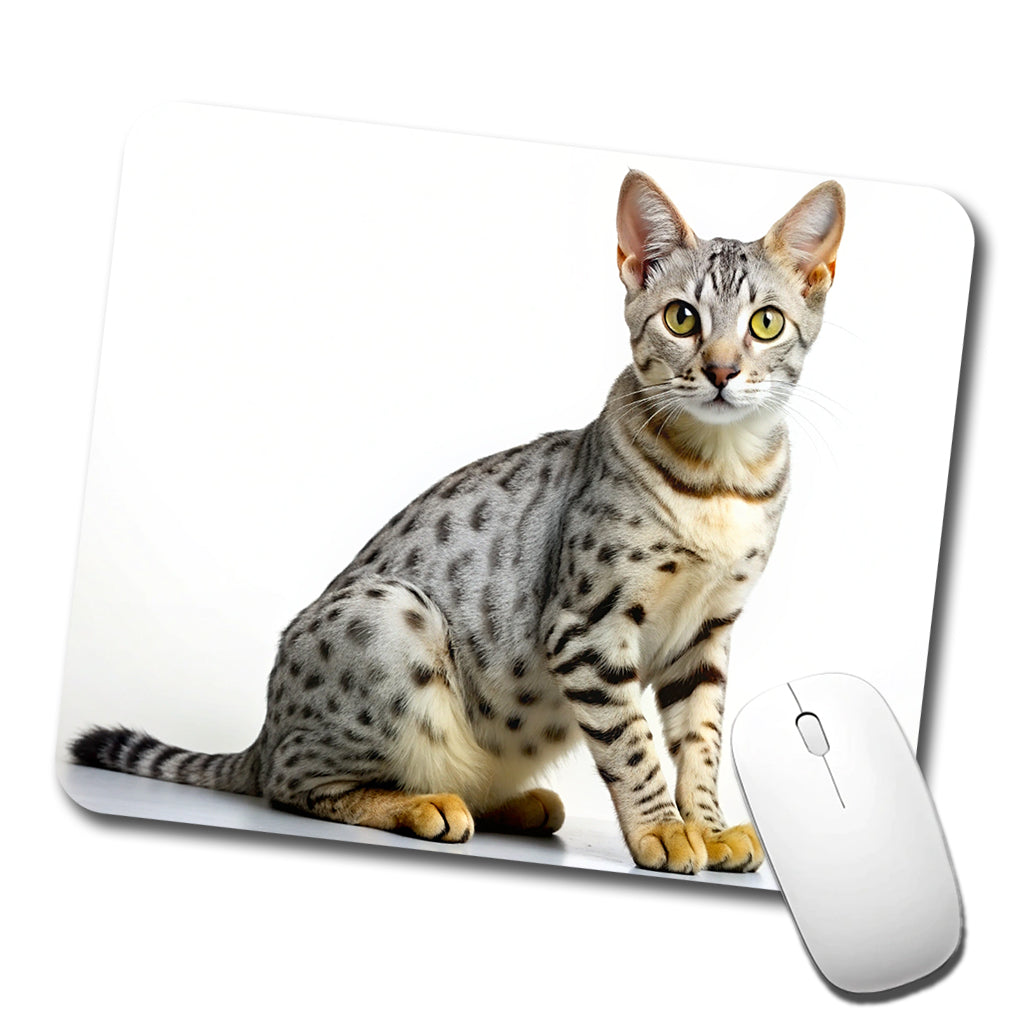 Egyptian Mau Cat Photo Low Profile Mouse Pad Mat