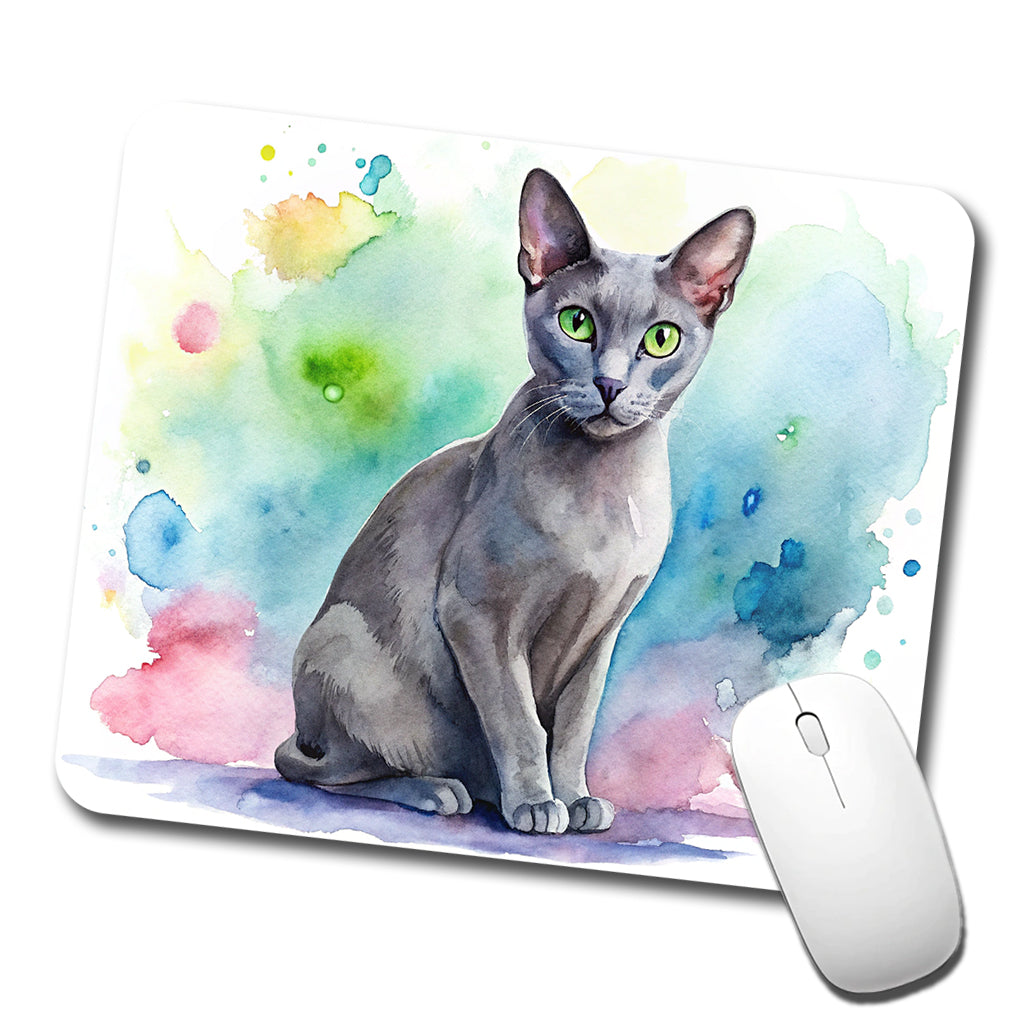 Korat Cat Watercolor Style Low Profile Mouse Pad Mat