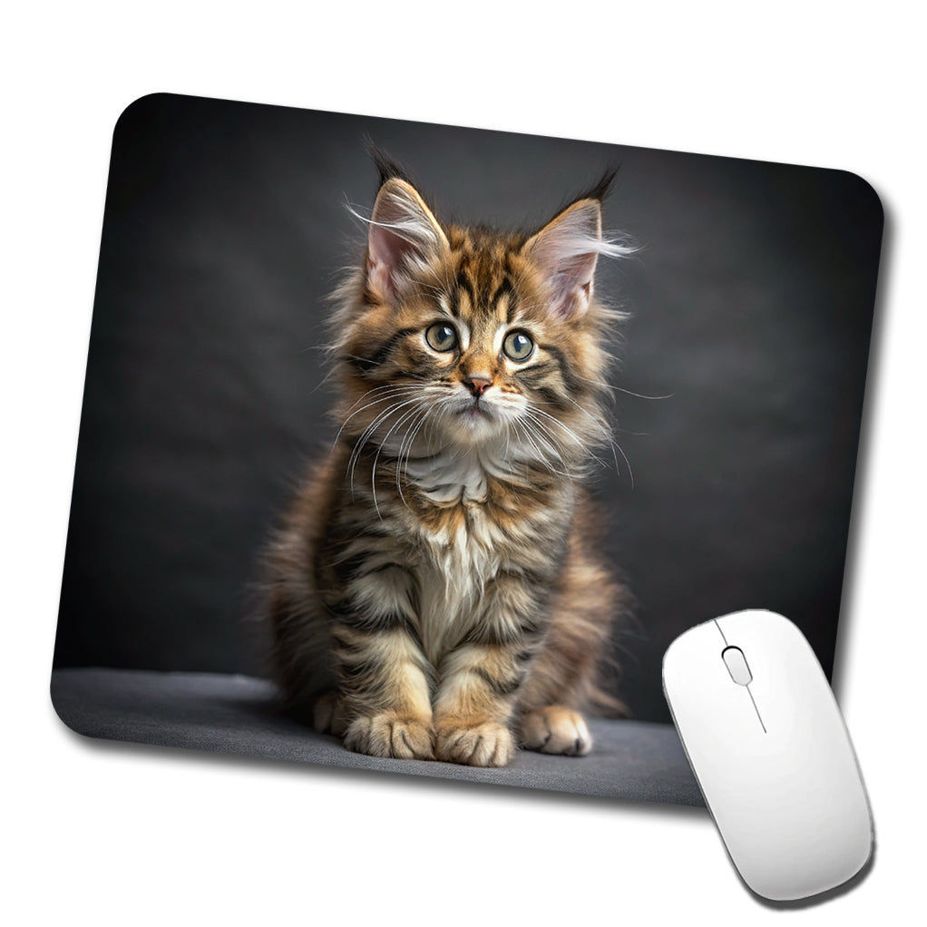 Maine Coon Cat Kitten Photo Low Profile Mouse Pad Mat