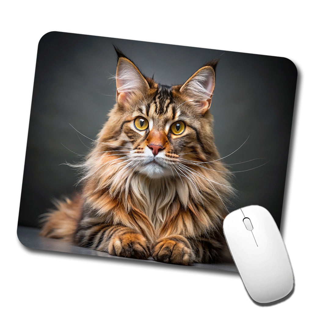 Maine Coon Cat Photo Low Profile Mouse Pad Mat