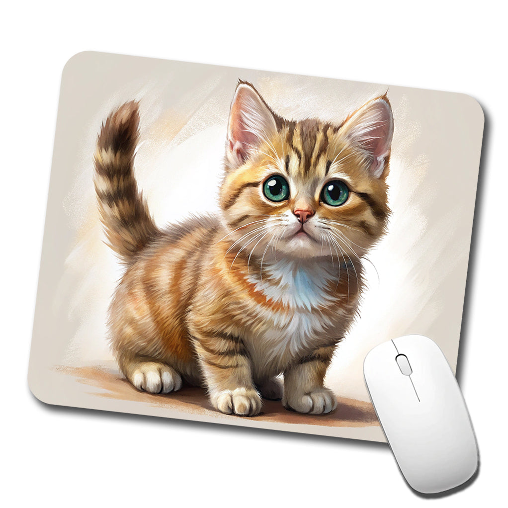 Munchkin Cat Illustration Low Profile Mouse Pad Mat