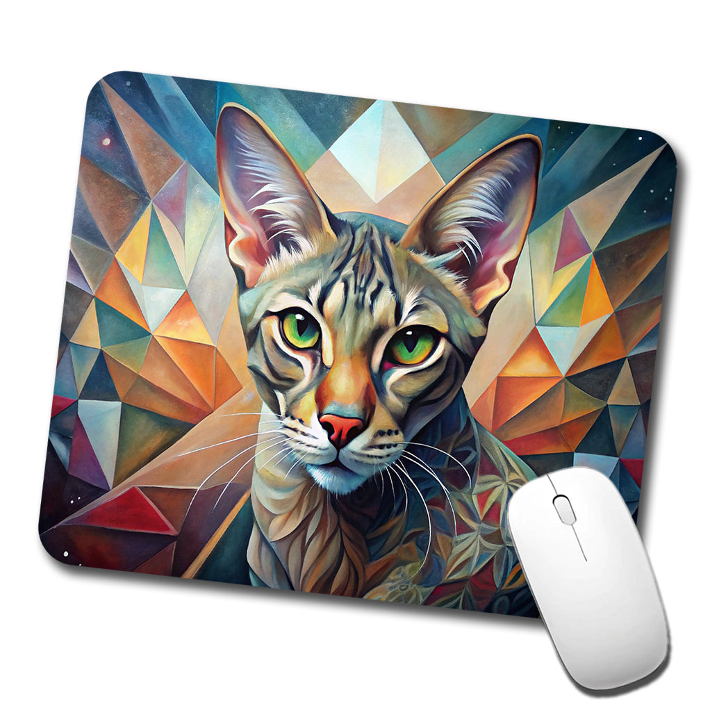 Ocicat Cat Abstract Art Low Profile Mouse Pad Mat