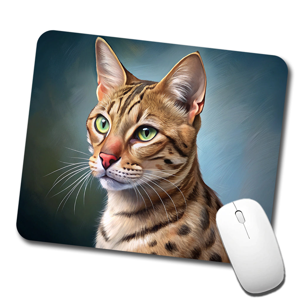 Ocicat Cat Illustration Low Profile Mouse Pad Mat