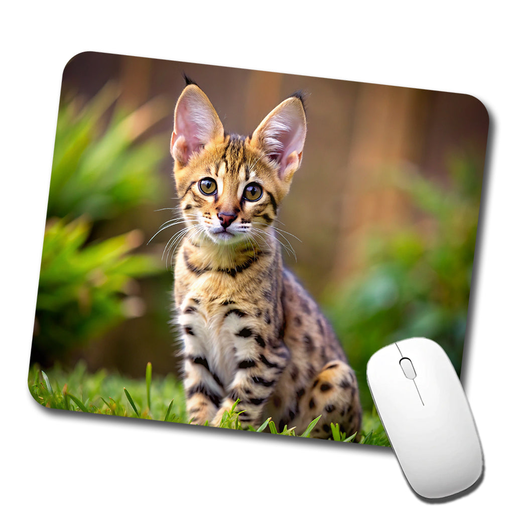 Savannah Cat Kitten Photo Low Profile Mouse Pad Mat