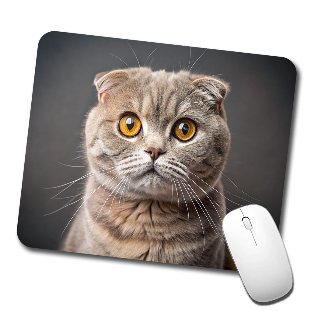 Scottish Fold Cat Photo Low Profile Mouse Pad Mat