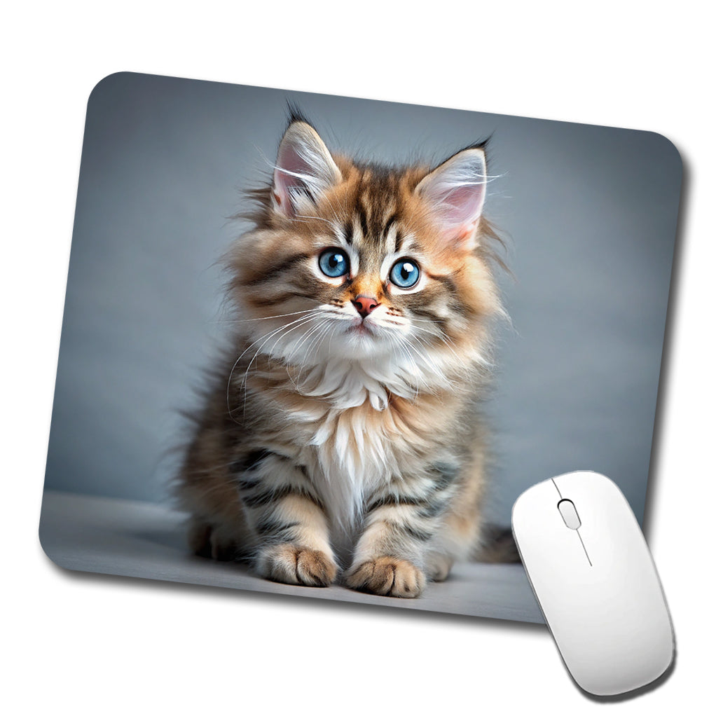 Siberian Cat Kitten Photo Low Profile Mouse Pad Mat