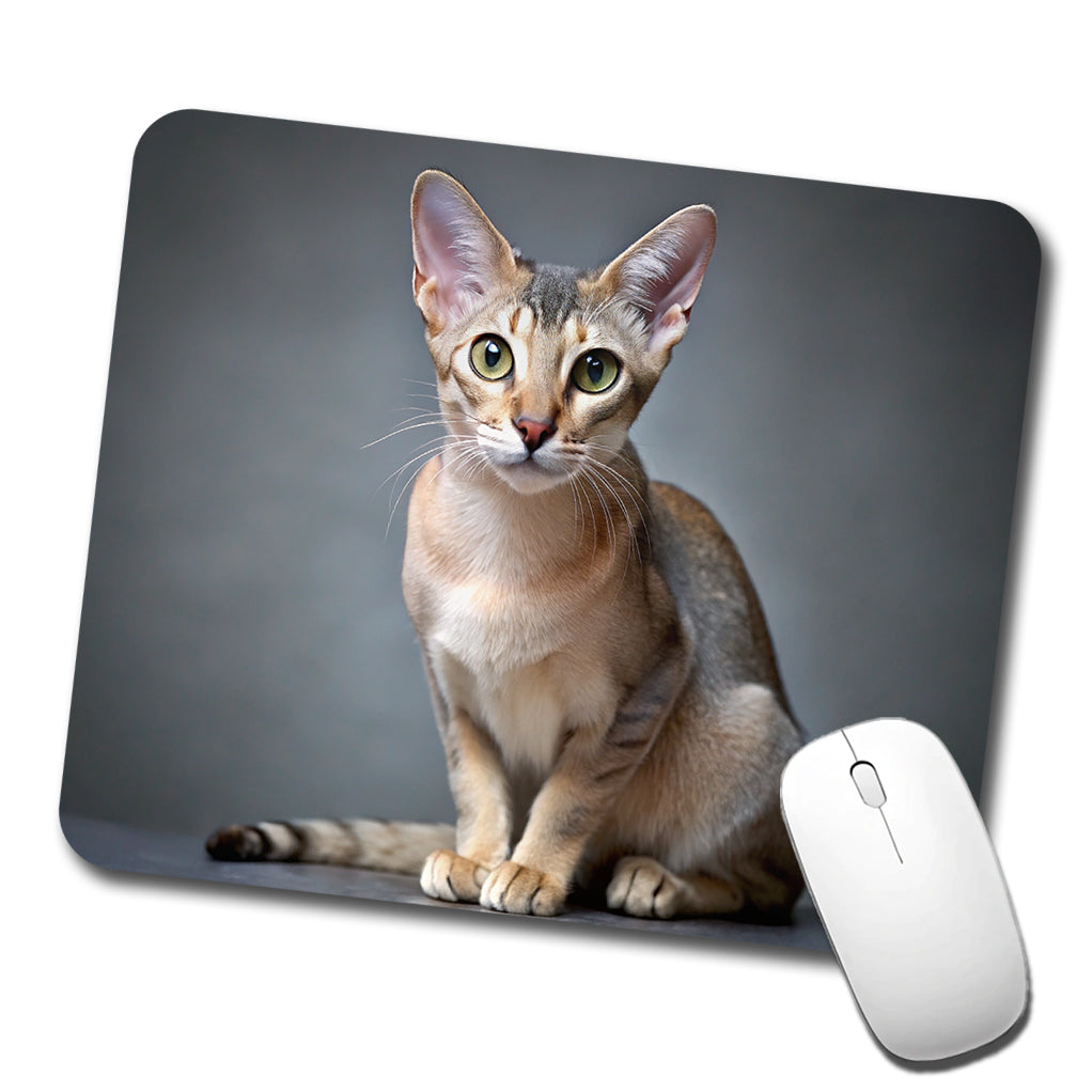 Singapura Cat Photo Low Profile Mouse Pad Mat