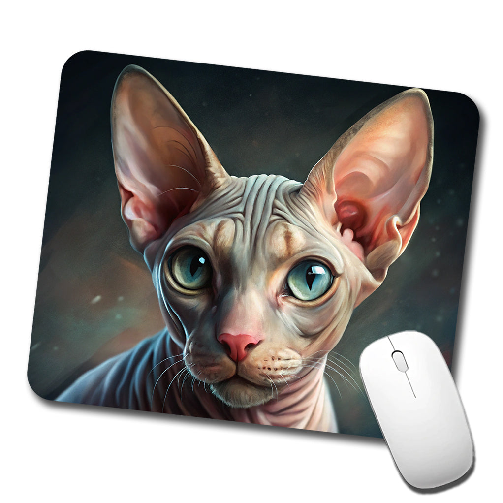 Sphynx Cat Illustration Low Profile Mouse Pad Mat