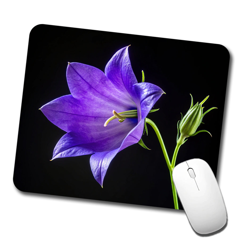 Bellflower Purple Flower Photo Low Profile Mouse Pad Mat
