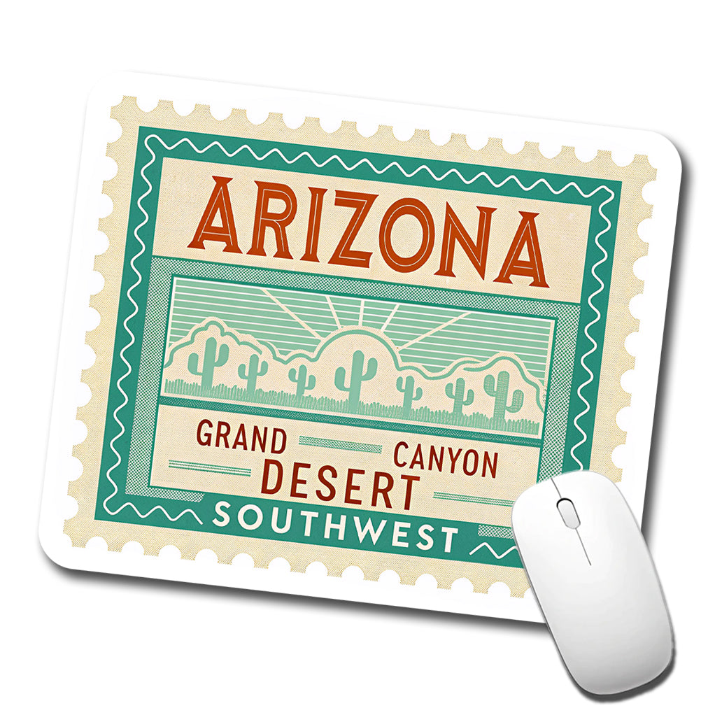 Arizona AZ State Grand Canyon Southwest Travel Vacation Stamp Low Profile Mouse Pad Mat