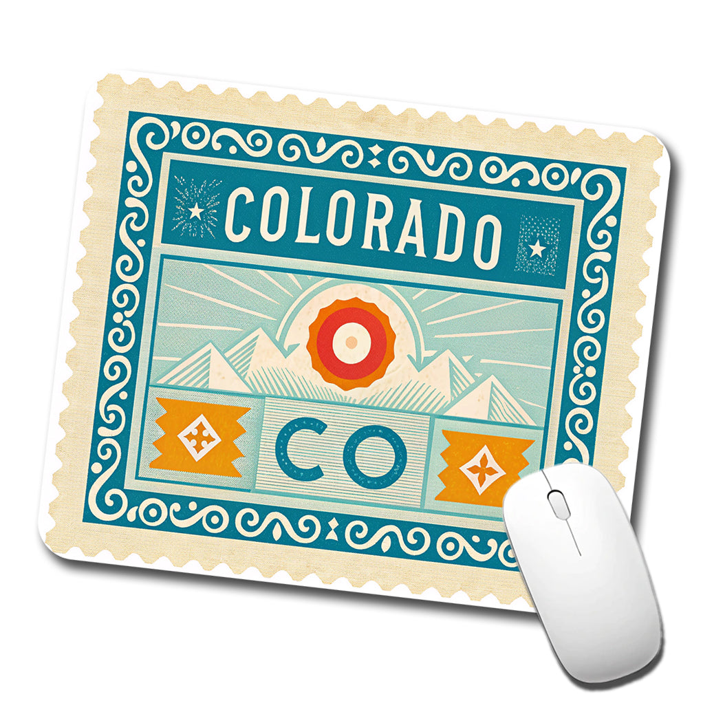 Colorado CO State Travel Vacation Stamp Low Profile Mouse Pad Mat