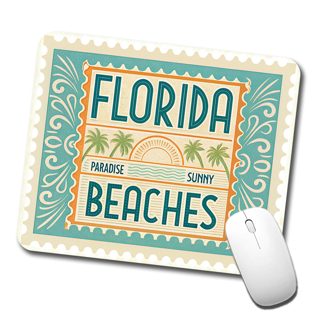 Florida FL Paradise Sunny Beaches State Travel Vacation Stamp Low Profile Mouse Pad Mat