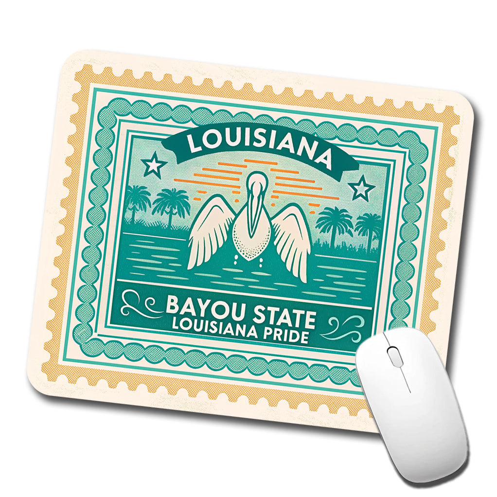 Louisiana LA Bayou State Travel Vacation Stamp Low Profile Mouse Pad Mat