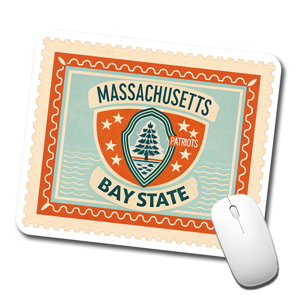 Massachusetts MA Bay State Travel Vacation Stamp Low Profile Mouse Pad Mat