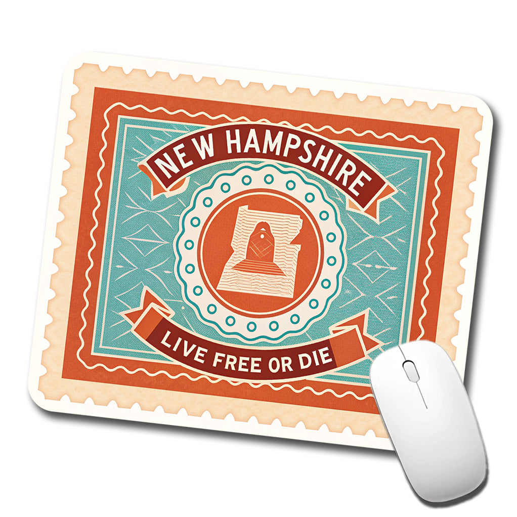 New Hampshire NH Live Free Or Die State Travel Vacation Stamp Low Profile Mouse Pad Mat