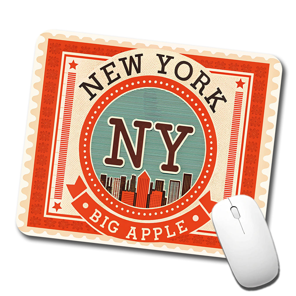 New York NY State Big Apple City Travel Vacation Stamp Low Profile Mouse Pad Mat