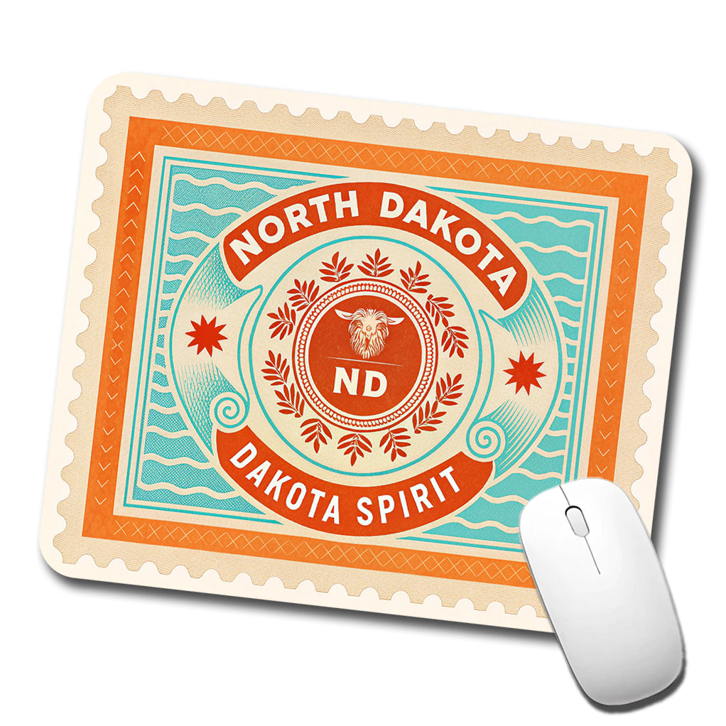 North Dakota ND State Travel Vacation Stamp Low Profile Mouse Pad Mat