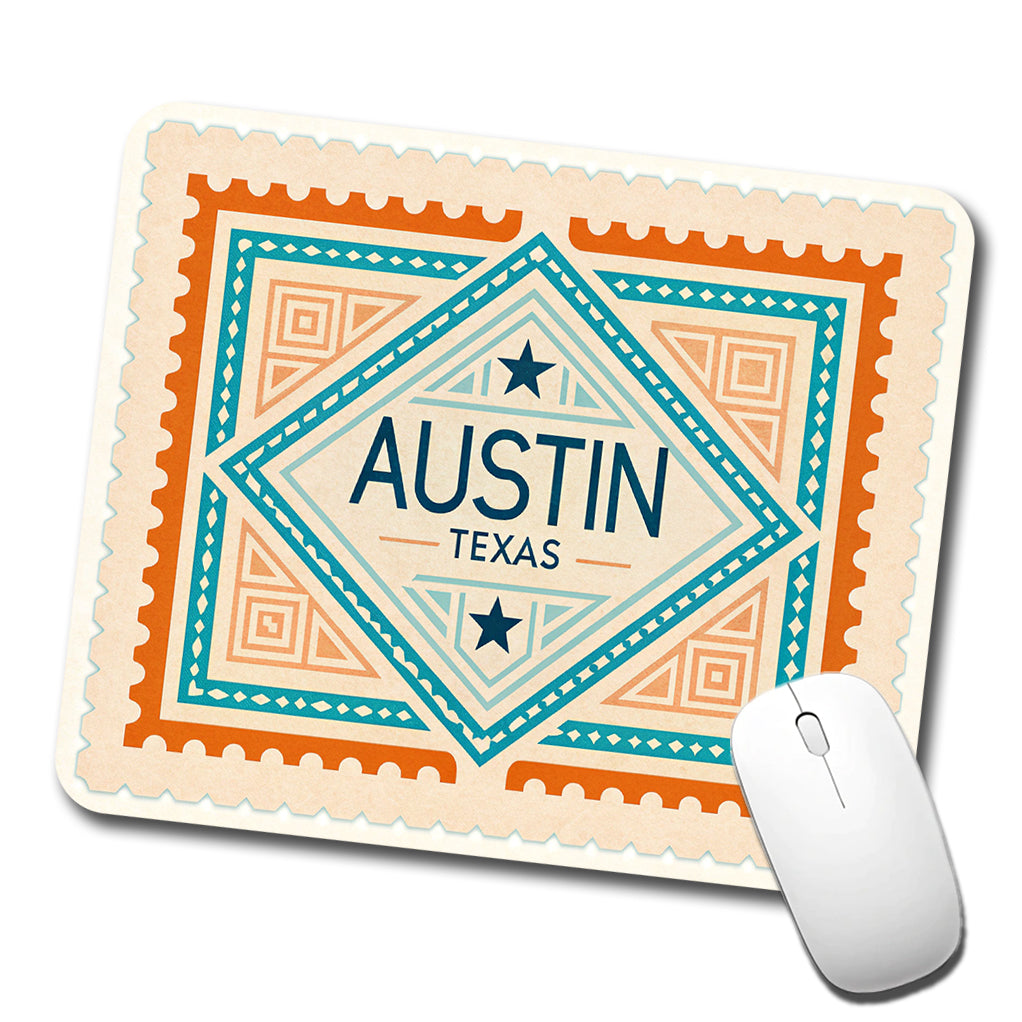 Austin TX Texas Travel Vacation Stamp Low Profile Mouse Pad Mat