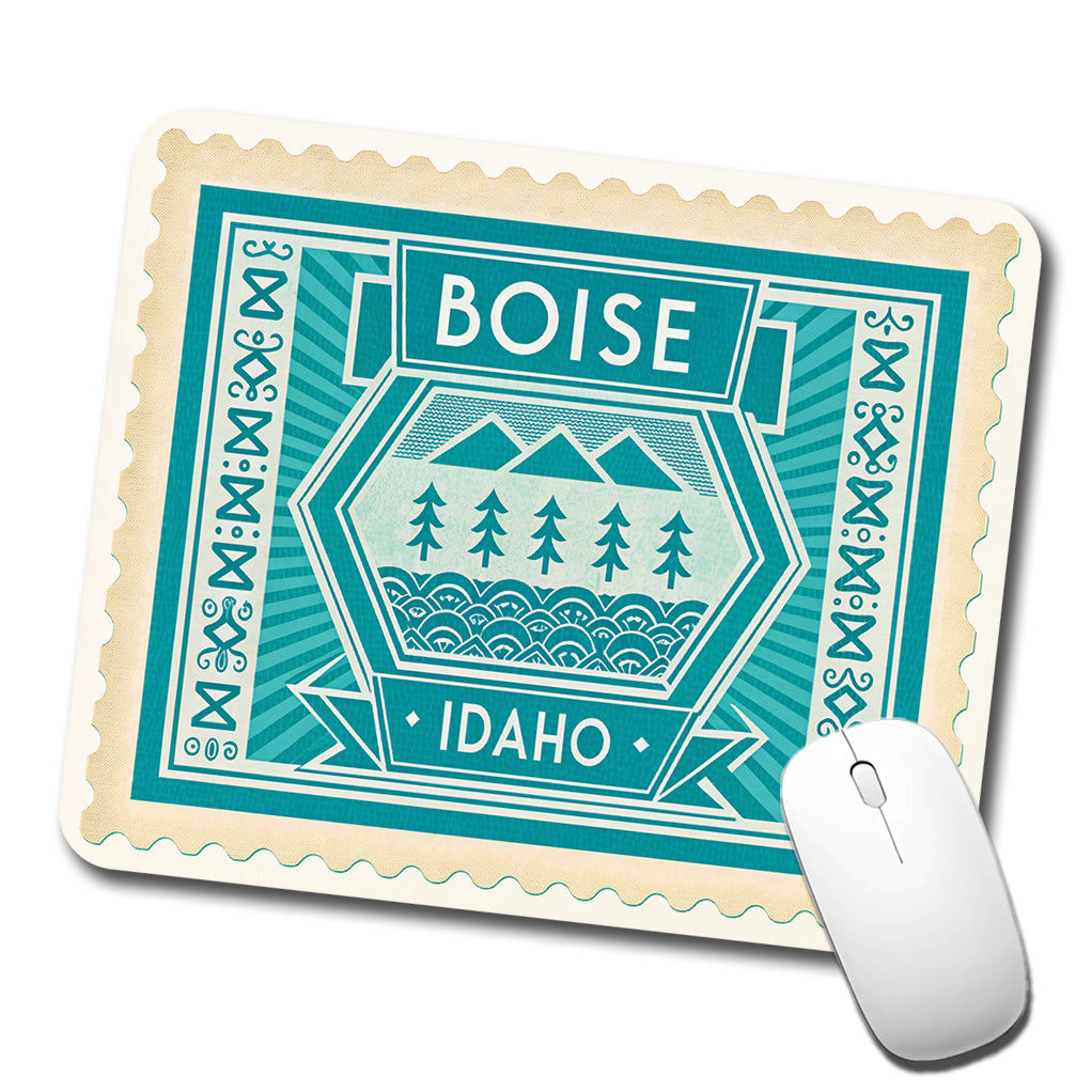 Boise ID Idaho Travel Vacation Stamp Low Profile Mouse Pad Mat
