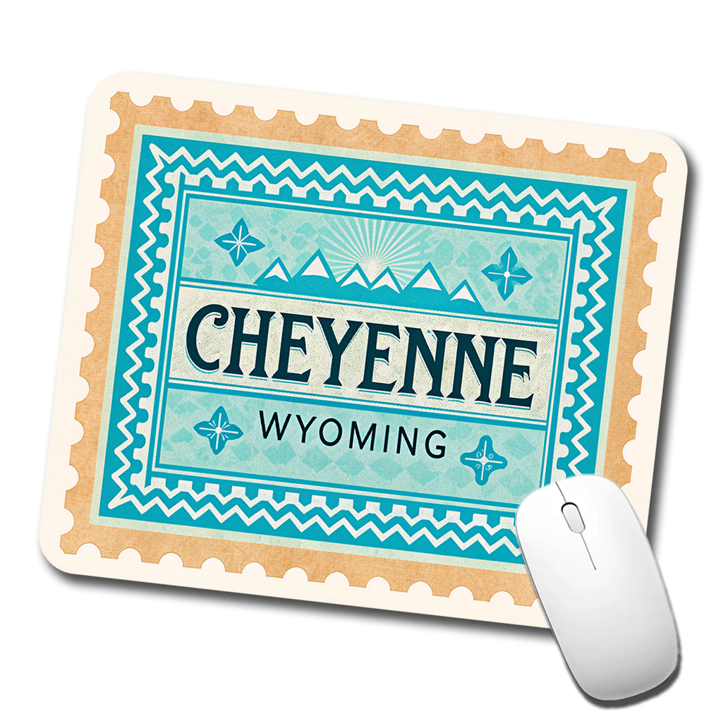 Cheyenne WY Wyoming Travel Vacation Stamp Low Profile Mouse Pad Mat
