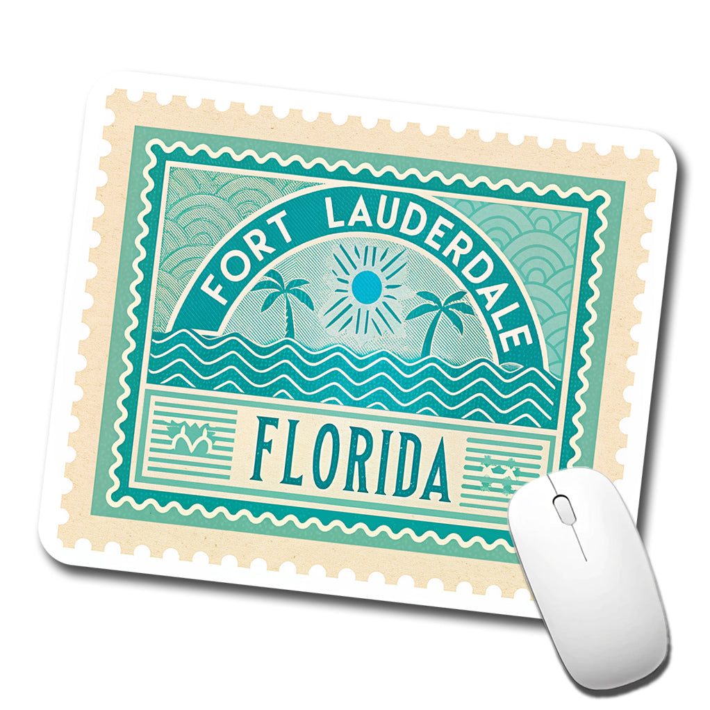 Fort Lauderdale FL Florida Travel Vacation Stamp Low Profile Mouse Pad Mat