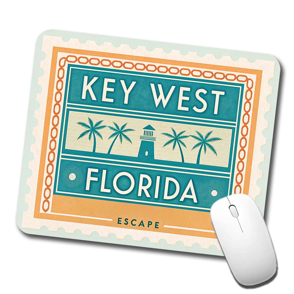 Key West FL Florida Travel Vacation Stamp Low Profile Mouse Pad Mat