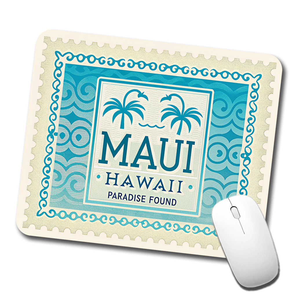 Maui HI Hawaii Travel Vacation Stamp Low Profile Mouse Pad Mat