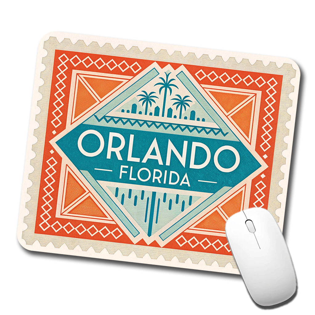 Orlando FL Florida Travel Vacation Stamp Low Profile Mouse Pad Mat