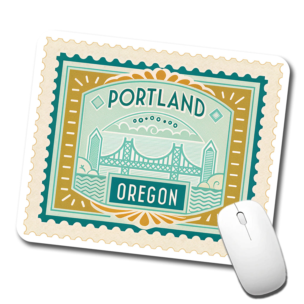 Portland OR Oregon Travel Vacation Stamp Low Profile Mouse Pad Mat