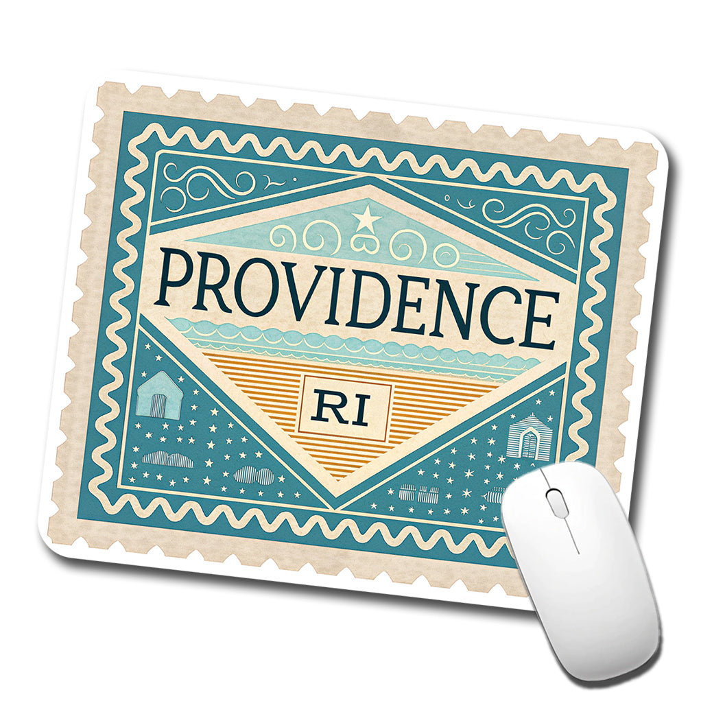 Providence RI Rhode Island Travel Vacation Stamp Low Profile Mouse Pad Mat