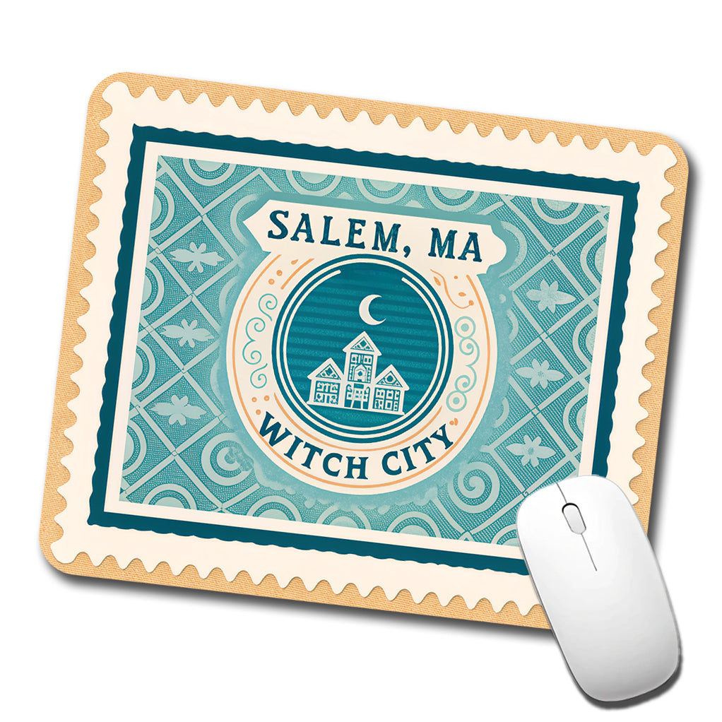 Salem MA Massachusetts Witch Trial City Travel Vacation Stamp Low Profile Mouse Pad Mat