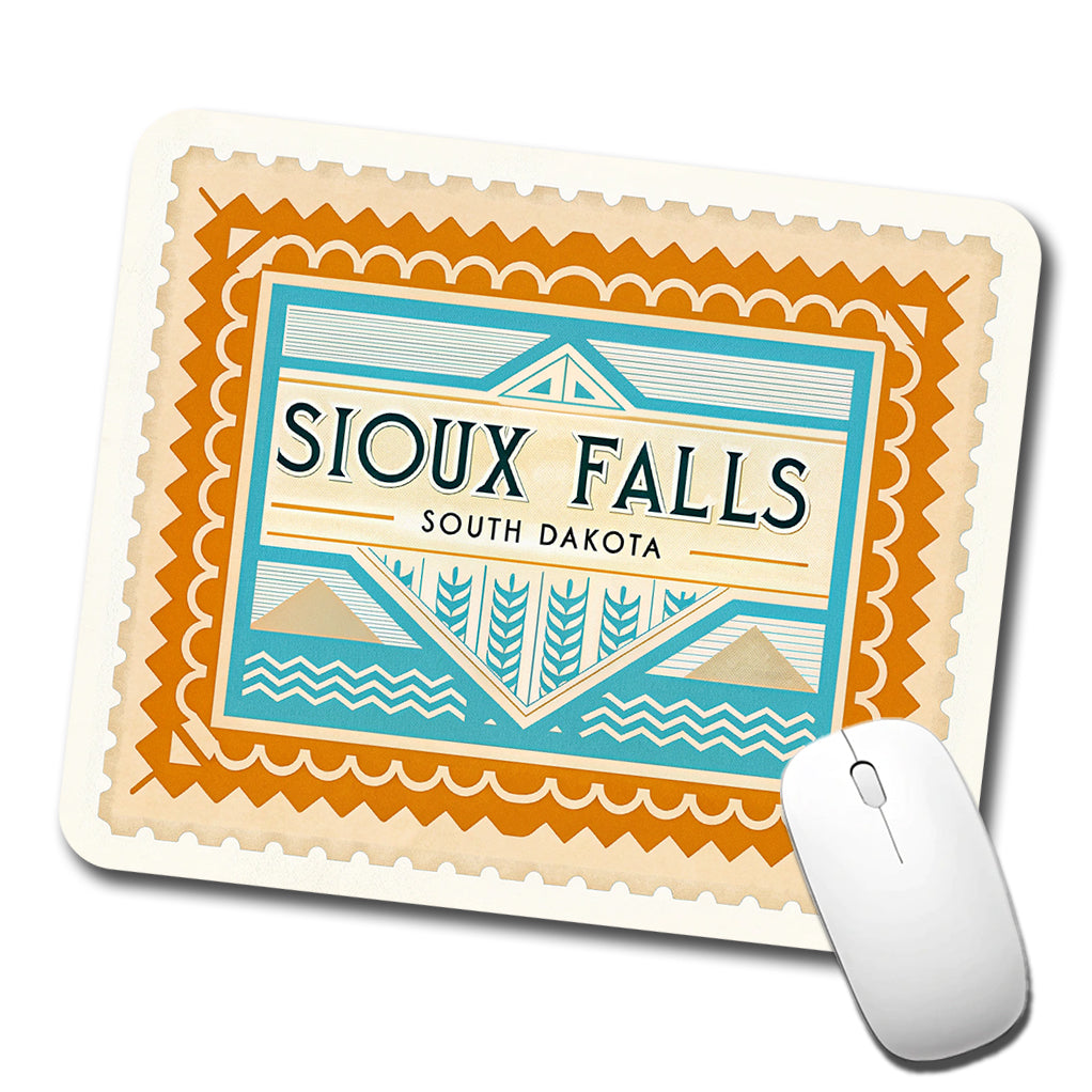 Sioux Falls SD South Dakota Travel Vacation Stamp Low Profile Mouse Pad Mat