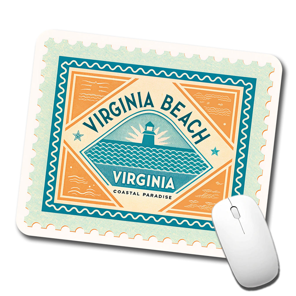 Virginia Beach VA Travel Vacation Stamp Low Profile Mouse Pad Mat