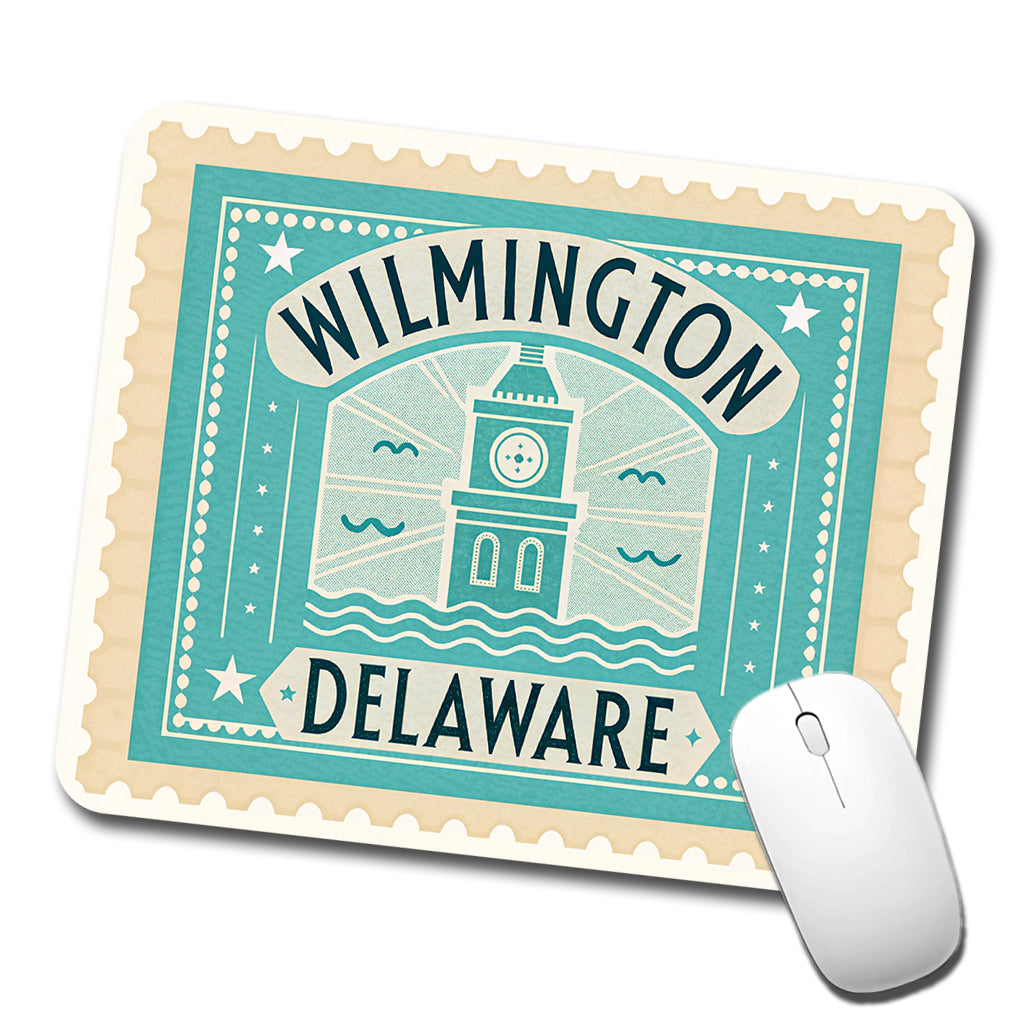 Wilmington DE Delaware Travel Vacation Stamp Low Profile Mouse Pad Mat