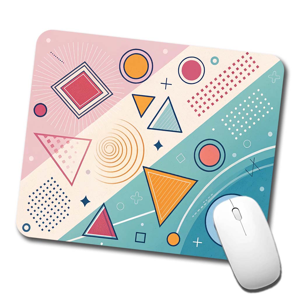 Abstract Geometric Shapes Colorful Low Profile Mouse Pad Mat