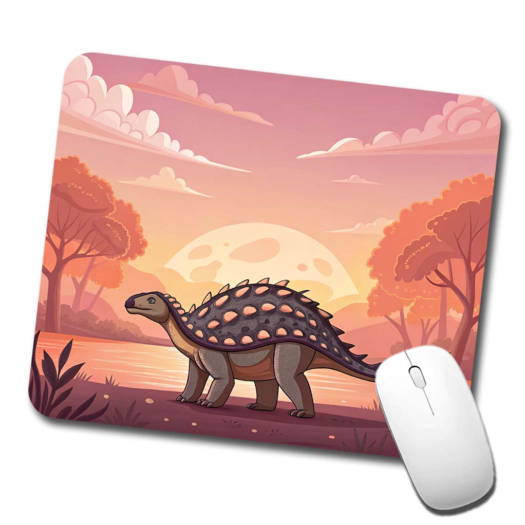 Ankylosaurus Sunset Dinosaur Low Profile Mouse Pad Mat
