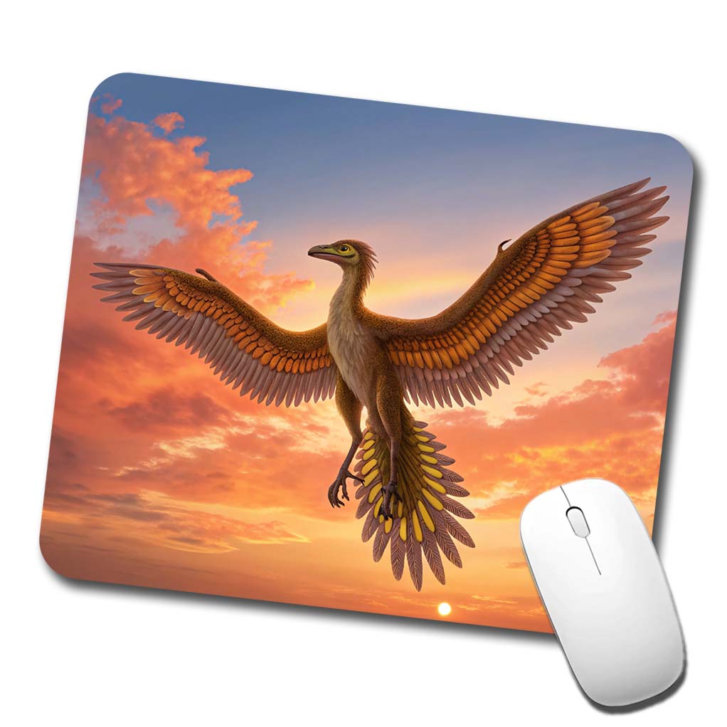 Archaeopteryx Sunset Dinosaur Low Profile Mouse Pad Mat