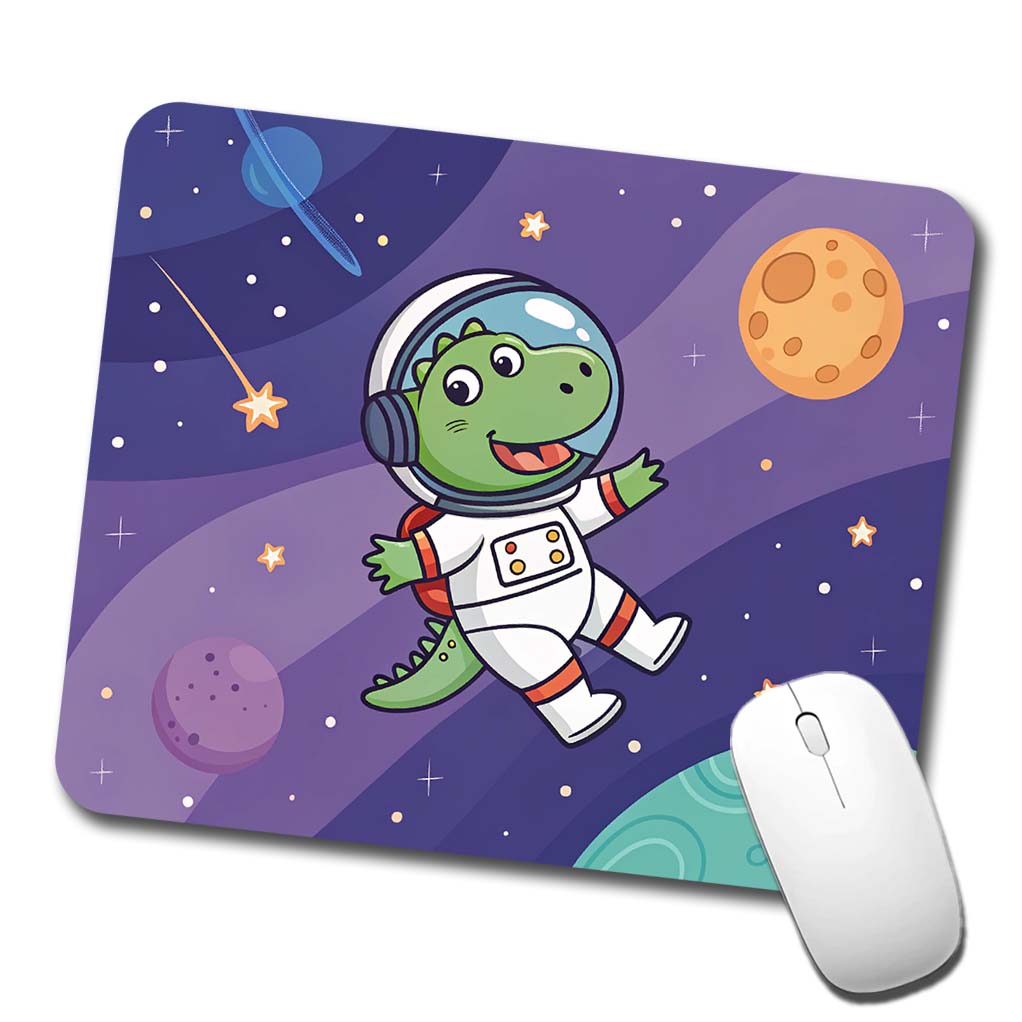 Astronaut Dinosaur In Space Suit Planets Low Profile Mouse Pad Mat