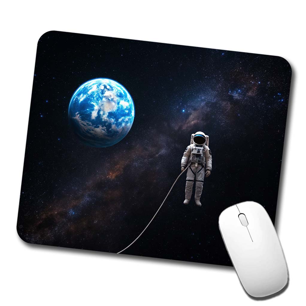 Astronaut Drifting In Space Earth Low Profile Mouse Pad Mat