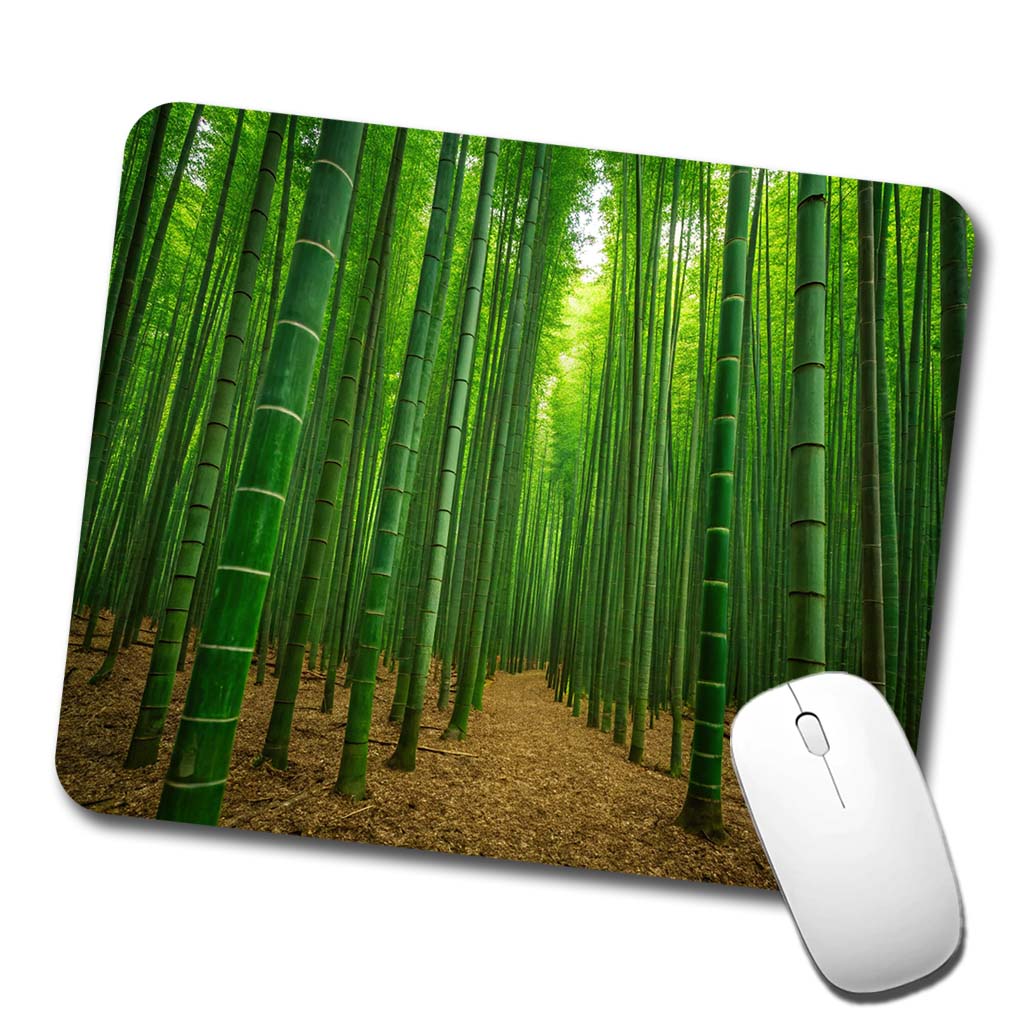 Bamboo Grove Forest Low Profile Mouse Pad Mat