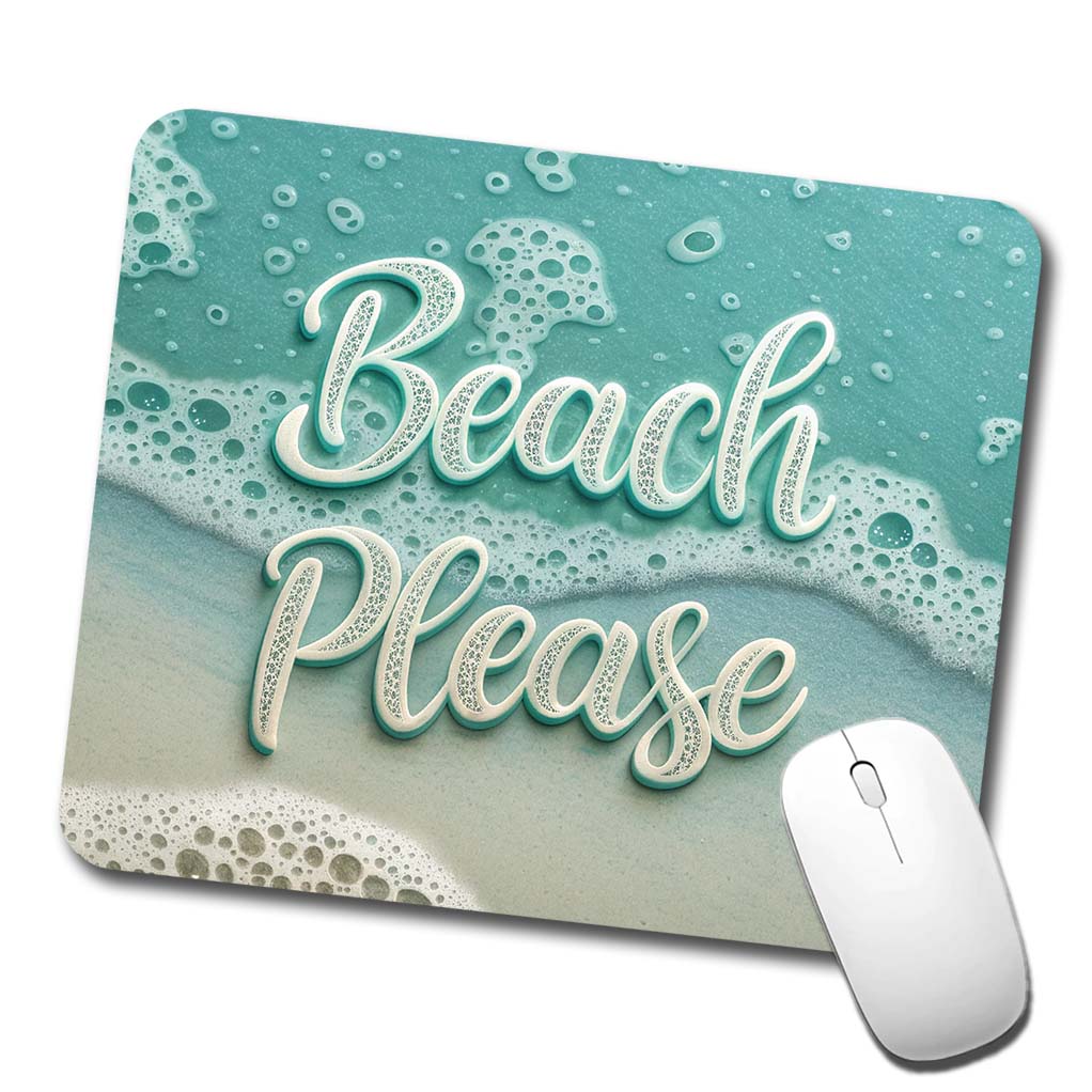 Beach Please Sea Foam Ocean Low Profile Mouse Pad Mat