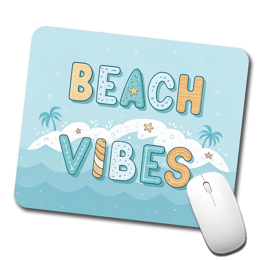 Beach Vibes Sea Foam Ocean Low Profile Mouse Pad Mat