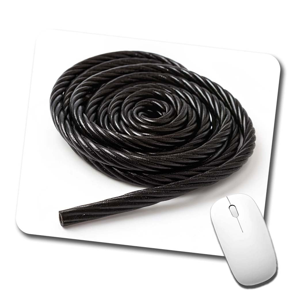 Black Licorice Rope Low Profile Mouse Pad Mat